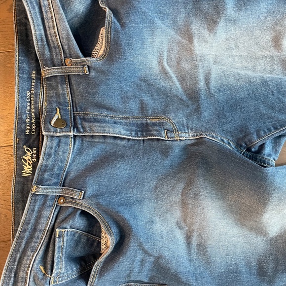 high rise flare crop blue jeans for women plus size 14/32W - Picture 6 of 10